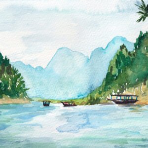 ‘Khao Sok River View’ Print